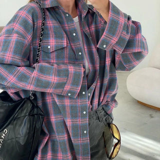 Brenda | Oversized Plaid Shirt