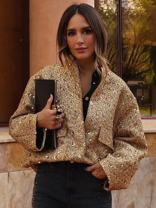 Olivia | Sequined Bomber Jacket